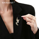 SOUKATKY light luxury brand brooch, high-end female corsage, exquisite brooch, birthday gift for wife and girlfriend, Chinese style ancient phoenix brooch, next day delivery