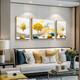 Mo Painting Lulin Modern Simple Living Room Decoration Painting New Chinese Sofa Background Wall Mural Landscape Painting Hall Triple Scenic Hanging Painting 6-Golden Lu Fulu 14134 Mirror Crystal Porcelain Middle 80*60 Side 40*60 Black Frame