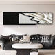 Pupan Schwarz -Weiß -Stil minimalistische Wohnzimmersofa Hintergrund Wanddekoration Malerei Abtrakte Malerei Sinn Mural Wörterbuchstil B Style 33*80+26*80 = überlappende Gesamtlänge 12035 mm Aluminium Aluminium