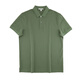 
SANHEER Summer Business Gentleman Mulberry Silk Long Waist Cotton Ball Floor Fabric Comfortable Men's Lapel Short Sleeve T-shirt DAT844 Moss Green 48/M