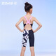 ZOKE children's swimsuit 2025 new one-piece five-point swimsuit for children and girls professional training girls conservative swimwear women's swimsuit swim cap 5882+622603214-2 150 Recommended height 130-140cm weight 46-60Jin Jin equals 0.5 kg