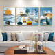 Mo Painting Lulin Modern Simple Living Room Decoration Painting New Chinese Sofa Background Wall Mural Landscape Painting Hall Triangle Landscape Painting 2-Home Harmony All-in-One 12107 Mirror Crystal Porcelain Middle 100*70 Side 50*70 Gold Frame