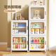 Quanshi Storage Cabinet Folding Storage Box Home Living Room Toy Seam Cabinet Snack Cabinet Free Installation Kitchen Storage Cabinet 37cm Width丨Transparent White丨Can be used as a shoe cabinet 2 layers 4 compartments丨Removable/height-adjustable partitions