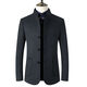 
Fazeya Hengyuanxiang Zhongshan suit stand collar suit men's short wool coat men's slim business casual dad suit black 170/88A