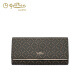 Goldlion Wallet 2024 Neue Mode Retro Mode gedruckte Handtasche Wallet Long Damen Trendy Clutch 618 Dunkler Kaffee/Akzent Farbe Inneres Verschleiß