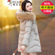 Woodpecker Brand Down Jacket Women's Winter Mid-Length 2025 New White Duck Down Real Fur Collar Slim Waist Winter Jacket Card Gray MYX9226 Real Down Real Fur Collar XL Suitable 110-125 Jin Jin equals 0.5 kg (New Year is booming)