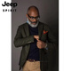 JEEP SPIRITnick大叔wooster西服 秋冬新款复古粗花呢羊毛人字纹外套西装男 灰色 M 65-70公斤