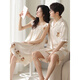 Clolv kiss CK light luxury pajamas for couples in summer thin ice silk for one man and one woman new suspender nightgown cute and sexy suit bear couple style with chest pad for one man and one woman M female + male L