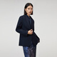 OVV Autumn and Winter Hot Sale Women's Crisp One-Button Flat Lapel Casual Commuting Single-piece Suit Jacket Navy (Solid Color) B1 M