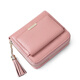 viney first layer cowhide short women's wallet student folding coin purse large capacity wallet wallet female light luxury document bag