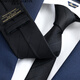 North Martin silk tie men's business formal wear hand-matched pure black striped best groom wedding trend college style