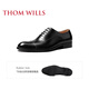 THOM WILLS business formal leather shoes men's cowhide handmade three-joint genuine leather British Oxford shoes men's young groom wedding shoes black calfskin + rubber sole B671-H2 46 /10 size