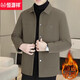 Hengyuanxiang Autumn and Winter Jacket Men's 2025 New Velvet Thickened Lapel Jacket Men's Casual High-end Warm and Windproof Men's Khaki 2116 2XL (145-160Jin Jin equals 0.5kg)