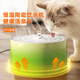 Hanchang Konstante Temperatur Katzenwasserspender Fließheizungskeramik Automatischer Kreislauf Joghurt-Maschinenhund-Wasser-Trinker Wasserschale Haustier [Konstante Temperaturheizung] Bondi Blue 1L (Sicherheit und Antibroyenbrennen)