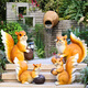 Fu Yayi Outdoor Garden Forest Courtyard Decoration Simulation Tree Climbing Little Squirrel Ornaments Creative Crafts Resin Animal Sculpture NF50696 Large Squirrel Pair