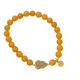 Goldsmith Lee's natural beeswax bracelet is transformed into yellow honey and Hetian jade gourd bracelet, which is an ancient style gift for best friends. Yellow honey and Hetian jade fortune bracelet 8mm