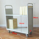 Maixinyi Library Silent Book Cart Small Cart Book Ladder Book Cart Three-Step Ladder File Cart Flat Three-layer W-shaped Book Cart Silent Wheel