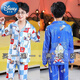 迪士尼（Disney）男童睡衣夏季长袖男孩中大童卡通恐龙春夏空调家居服儿童套装薄 1041格子皮卡+1047蓝超人 10码[身高110-120]