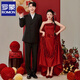 ROMON Zhongshan suit new Chinese suit men's Tang suit suit high-end loose new style engagement wedding groom dress black [top + pants + stand-up white shirt] M