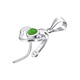 DL 1998 Fat Donglai same style gold buckle jade pendant pendant silver plated 18K jade pendant and ltian jade silver clip buckle gold necklace card Ruyi Jasper style (white gold)
