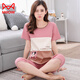 Catman (MiiOW) summer women's pajamas women's summer cotton short-sleeved cropped pants pure cotton suit can be worn outside in summer two-piece home clothes set 700%: HL679 Barbie Bear L women (95-110Jin [Jin equals 0.5 kg])
