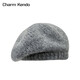 Charm Kendo Hat Women's Autumn and Winter New Versatile Big Head Circumference Woolen Beret to Keep Cold and Warm, Show Face Small Woolen Hat Light Gray