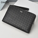 Jinlilai Herrenhandtasche echte Lederkupplung Brieftasche großer Kapazitätsumschlagbeutel leichte Luxus-High-End-Marke Neueste Modell in 2025 First Layer Cowhide [offizielles Straight Hair] Schwarz