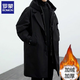 Romon (Romon) 2025 Herbst und Winter New Herren Green Coat Herrenjacke gefälschter zweiteiler Kapuzen mithilfe mithilfe der Windbreaker Parka überwindet Trend Classic Black [Frühlings- und Herbst/Park-Mantel/Deutsch Style/Big 2XL empfohlen 140-160jin [Jin gleich 0,5 kg]