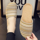 Sandalias de lino Ximulai Sandalias para mujeres Lino de algodón masculino Baotou Zapatos de casa de pareja japonesa Four Seasons Summer Baotou Red 37-38 Tamaños