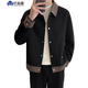 Xuan Sentu Spring and Autumn Men's Light Mature Style Jacket Coat Men's Loose Large Size Stitching Contrast Color Top Fat Man Looks Slim Matching JK505 Black Jacket L (170) Recommended 120-140 Jin Jin is equal to 0.5 kg