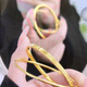 XMCK ancient double circle dot golden yellow bracelet shiny couple bracelet niche design versatile jewelry frosted double circle bracelet-57 size