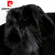 Pierre Cardin double-sided mink fur stand-collar wool coat for men, mid-length removable down liner warm cashmere coat 2289-25 - Gray L (175) size - Recommended weight 130-140 Jin Jin is equal to 0.5 kg