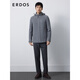 ERDOS 商务休闲纯色派克服通勤风连帽外套加厚保暖男毛呢大衣 清水灰 M 170/92A