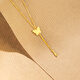 Saturday Fortune Yellow 18K Color Gold Necklace Pendant Butterfly Birthday Gift for Women C0613080 40+5cm