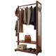 Baiyuda Massives Holz-Dressing-Spiegel-Gackträger integriertes bodengesteuertes Schlafzimmer Home Multifunktion Aufbewahrungsbügel in voller Länge in voller Länge Spiegelanpassungsspiegel 80 cm Walnussfarbe (der Spiegel öffnet und schließt linke und recht