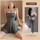Zhiwen couple flirting sexy pajamas attack speed black silk battle robe sex underwear sm shame couple stimulating high-end stepmother skirt (2 pieces) 6625 suspender skirt + 6782 yoga suit (send socks) One size (recommended weight 80-120 Jin [Jin equals 0.5 kg])