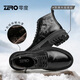 Zero Zero Martin Boots Winter New Black Lace-up Fleece Warm Leather Business Men's Boots Thick Sole Outdoor Boots Men Black [Wear-resistant Rubber Outsole] 42