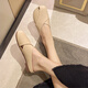 Ldvey Lazy Bag Head Hälfte Hausschuhe für Frauen im Sommer tragen modische 2025 Neue Art der schwangeren Frauen Anti-Rutsch flacher Lösche französische Sandalen Fischschuhe Aprikosenfarbe 39 kleiner