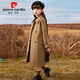 Pierre Cardin Girls' Woolen Coat with Cotton Children's Woolen Coat Mid-Length Autumn and Winter New Style for Big Children Western Girls Prep Style Milk Tea Color 120cm
