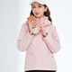 
Simboo jacket for men, thickened three-in-one windproof and warm coat plus velvet removable mountaineering and skiing outdoor clothes 12805 pink-women S