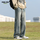 Foss Phil牛仔裤男士夏季直筒阔腿薄款美式潮流休闲裤子男裤Y06怀旧蓝M