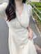 Zhidoudou Kleid 2024 Frühlings- und Herbst Neue Frauen-Wear-Temperament-Göttin-Göttin großer Sommer französischer Schwerindustrie Stickerei V-Ling Guo Style 9767 Aprikosenkleid L Empfohlen 101120jin