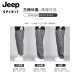 Jeep Spirit Sommer hohe Taille Herrengeschnittene Hosen Männer lässige Hosen loser Baumwollsommer Summer Cropped Hosen Sporthosen Shorts Trendy Schwarzer Sommer Dünner Stil [Crop Hosen] xl