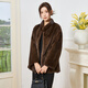 
DONGTIANJIA2025 new imported mink coat for women, whole mink medium-length stand-up collar mink fur fur coat for women, shoulders, brown M 100Jin [Jin equals 0.5 kg] or less