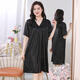 Dai Mingxuan nightgown for women in summer ice silk sexy pajamas for women in summer short-sleeved imitation silk cool lace V-neck home clothing XS831# green one size (suggested 85-145Jin [Jin equals 0.5 kg])