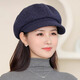 Jieyingshi spring and autumn hat women's octagonal hat Korean style woolen middle-aged and elderly mothers warm beret autumn and winter burgundy