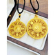 Fat Donglai's same style 18k gold eight treasures compass pendant, the Great Sun Tathagata Amitabha 18k yellow l gold lotus necklace Wanfu eight treasures compass pendant size 35*35 (+ rope