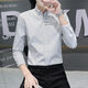 Yunhanyes neues Herrenhemd, modische elastische gestreifte Business-Stil, schlanke und schlanke junge modische Herrenkleidung, kostenloses Bügelhemd, 829 Black 3xL, empfohlen, etwa 148-168jin [Jin ist 0,5 kg]