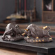 Dialect Tea Pet Decoration Purple Clay Ox Lucky Accessories Bullish Zen Tea Ceremony Coffee Table Boutique Tea Play Decoration Purple Clay Ox Turns the Universe Safety Equipment