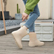 Xili 2023 new mid-tube rain boots for female internet celebrity mid-top waterproof shoes for adult kitchen anti-slip rubber shoes soft sole overshoes rain boots beige 37